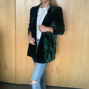 Deep Green Velvet Blazer